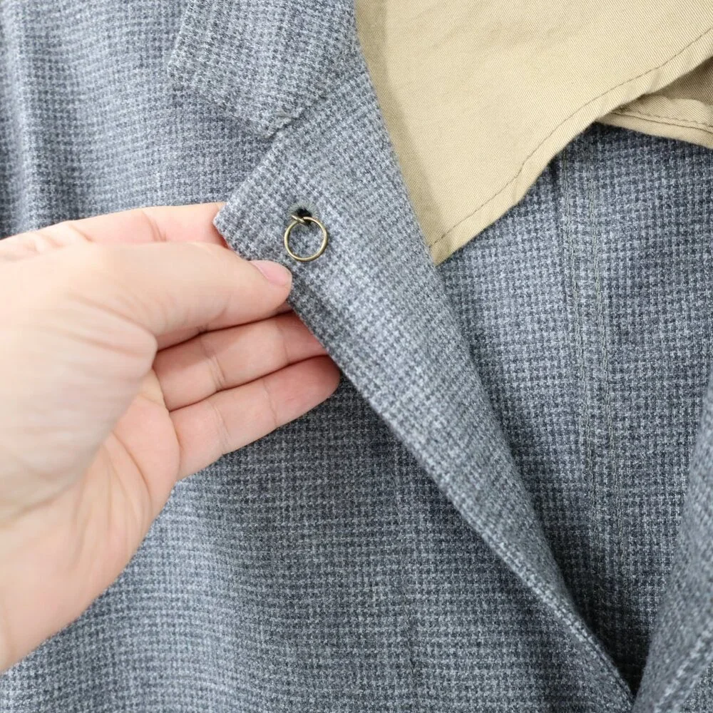 Closed Worker Jacket Mens 38 Wool Blend Three Button patch Pockets houndstooth